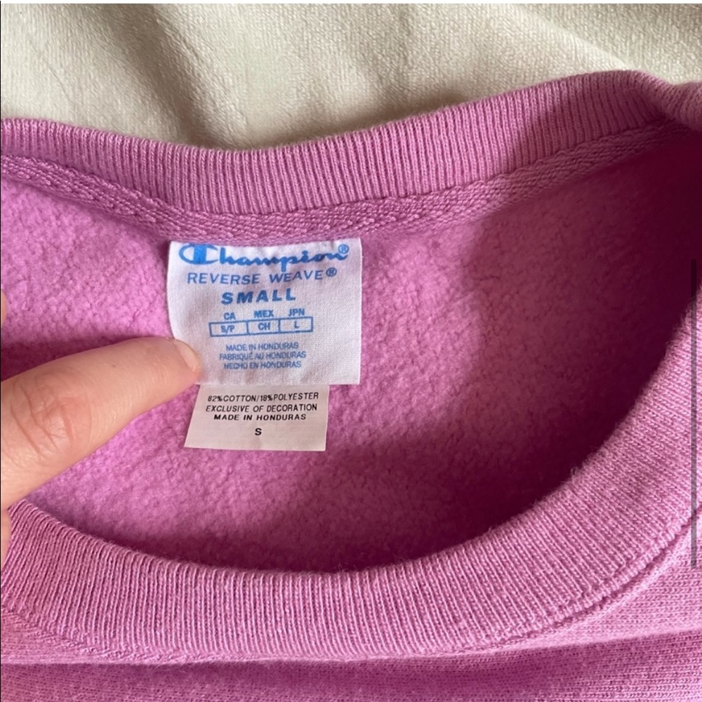 Champion Reverse Weave Pink Fleece Top Sweatshirt Small - Picture 5 of 7